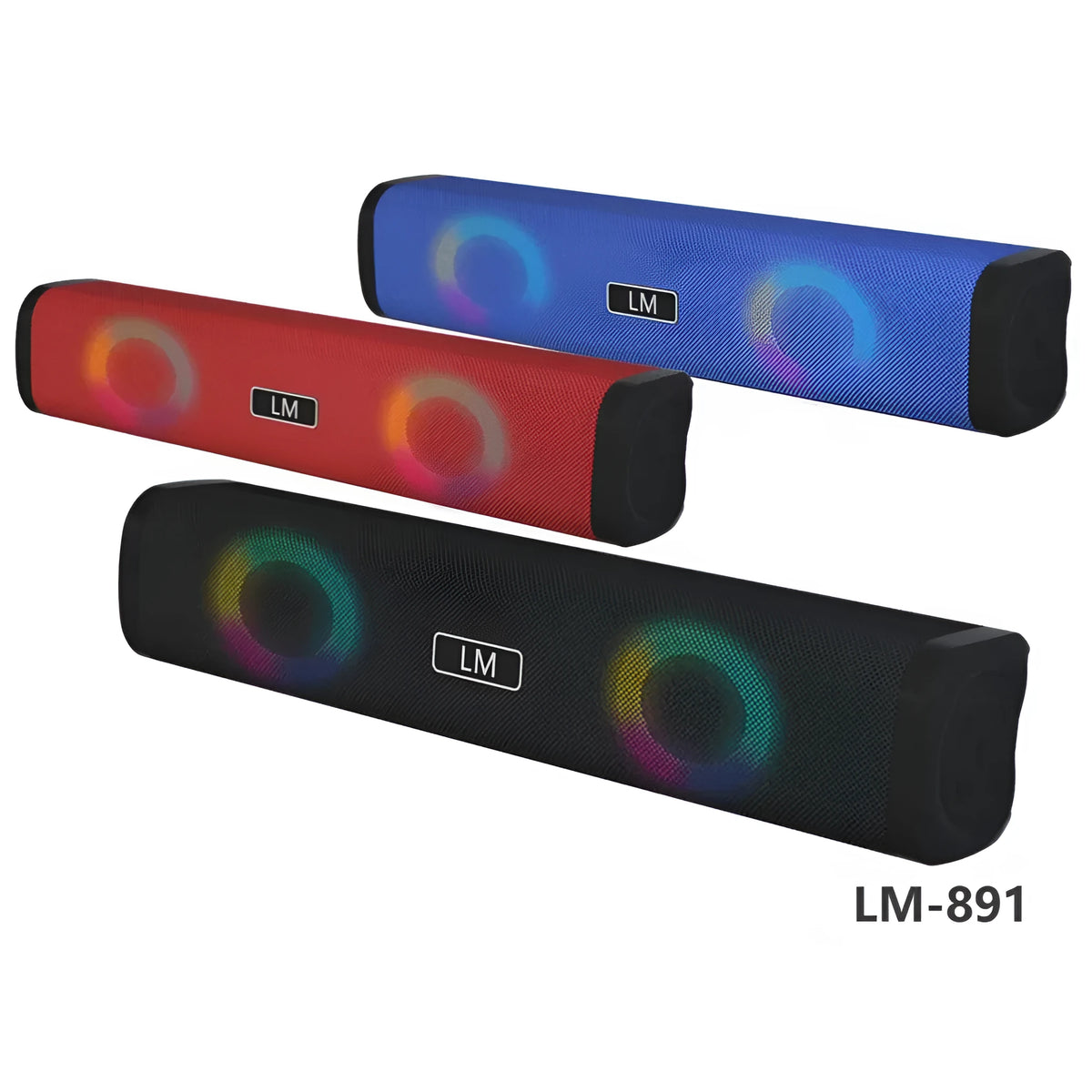 Wireless Bluetooth private speaker with colour light, black shell, plastic construction