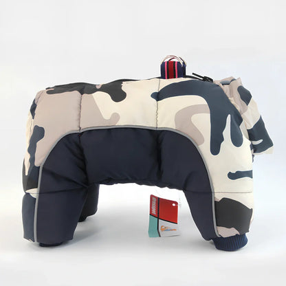 Brown coffee winter cotton jacket on small dog, waterproof thicker coat for puppies in sizes 10-26