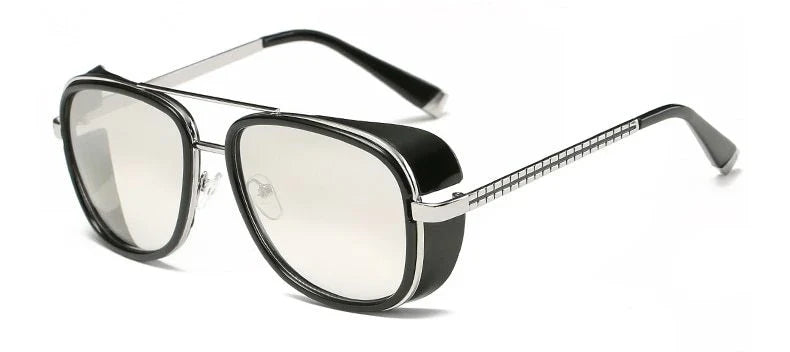 Stylish anti-glare driving sunglasses with retro-inspired design and durable metal and plastic frames