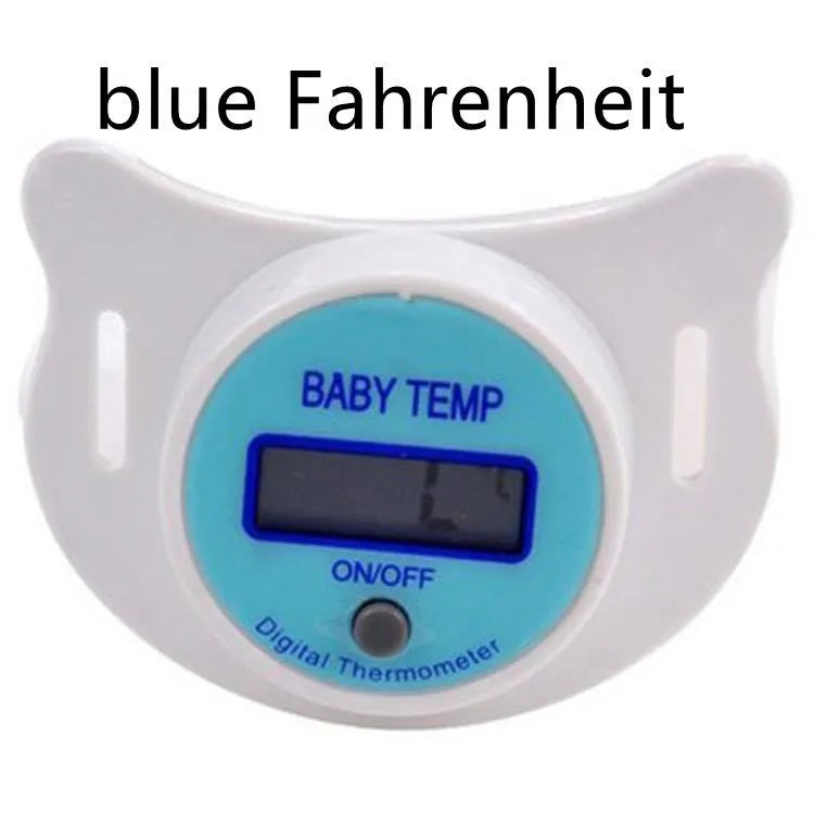 Blue baby pacifier digital thermometer with LCD display for infant temperature measurement