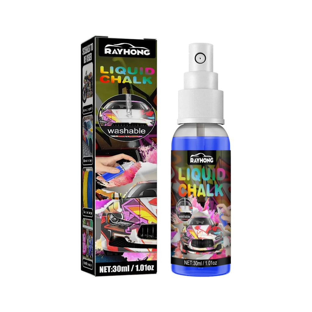 Blue Washable Car Graffiti Spray 30ml bottle with nozzle, for temporary car and window decoration