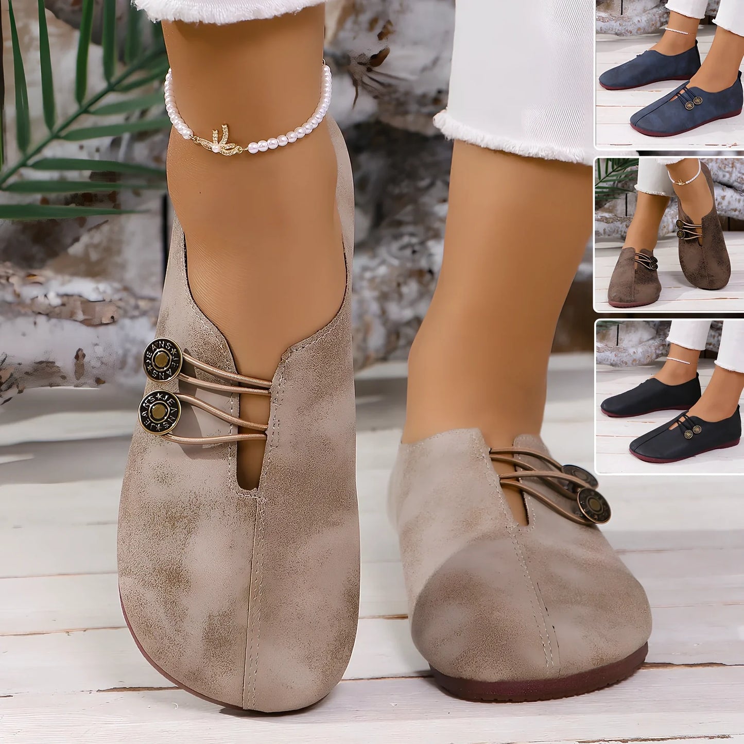 Women's black square toe slip-on sandals with flat heel, PU upper, rubber sole, size 38 shown