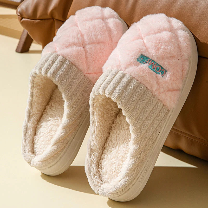Rhombic letter home slippers with non-slip sole in various colours