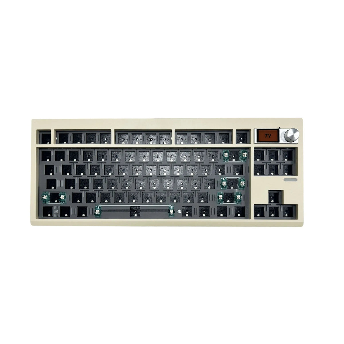 DIY mechanical keyboard kit with knob, hot-swap, RGB backlight, black ABS, 43cm