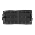 Black neoprene and polyester fibre sports waist belt for men and women with adjustable fit for running and gym use