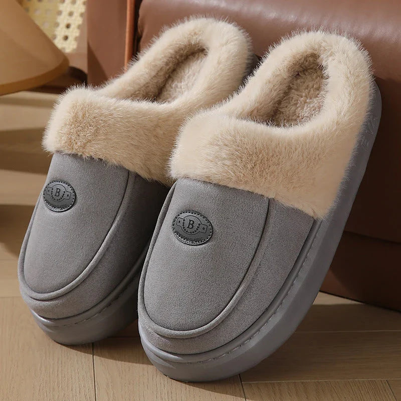Cozy plush slippers for men in a variety of colors, featuring premium suede upper and rubber non-slip sole for indoor comfort and style