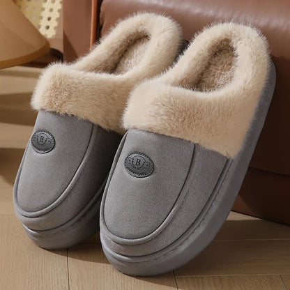 Cozy plush slippers for men in a variety of colors, featuring premium suede upper and rubber non-slip sole for indoor comfort and style