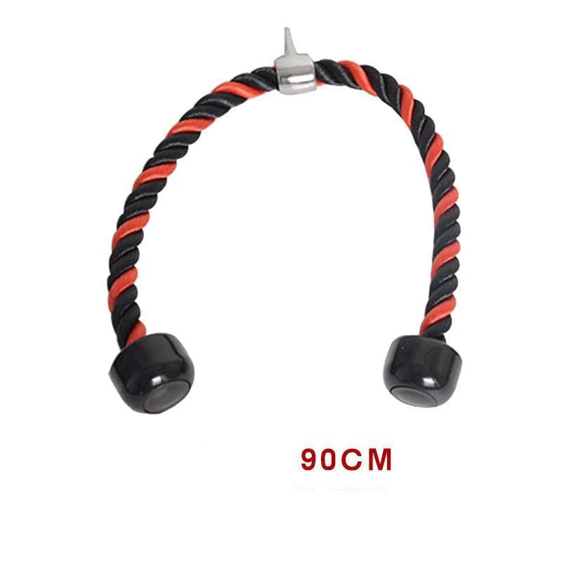 Nylon pull rope fitness equipment with silent pulley and various attachments for a full-body workout