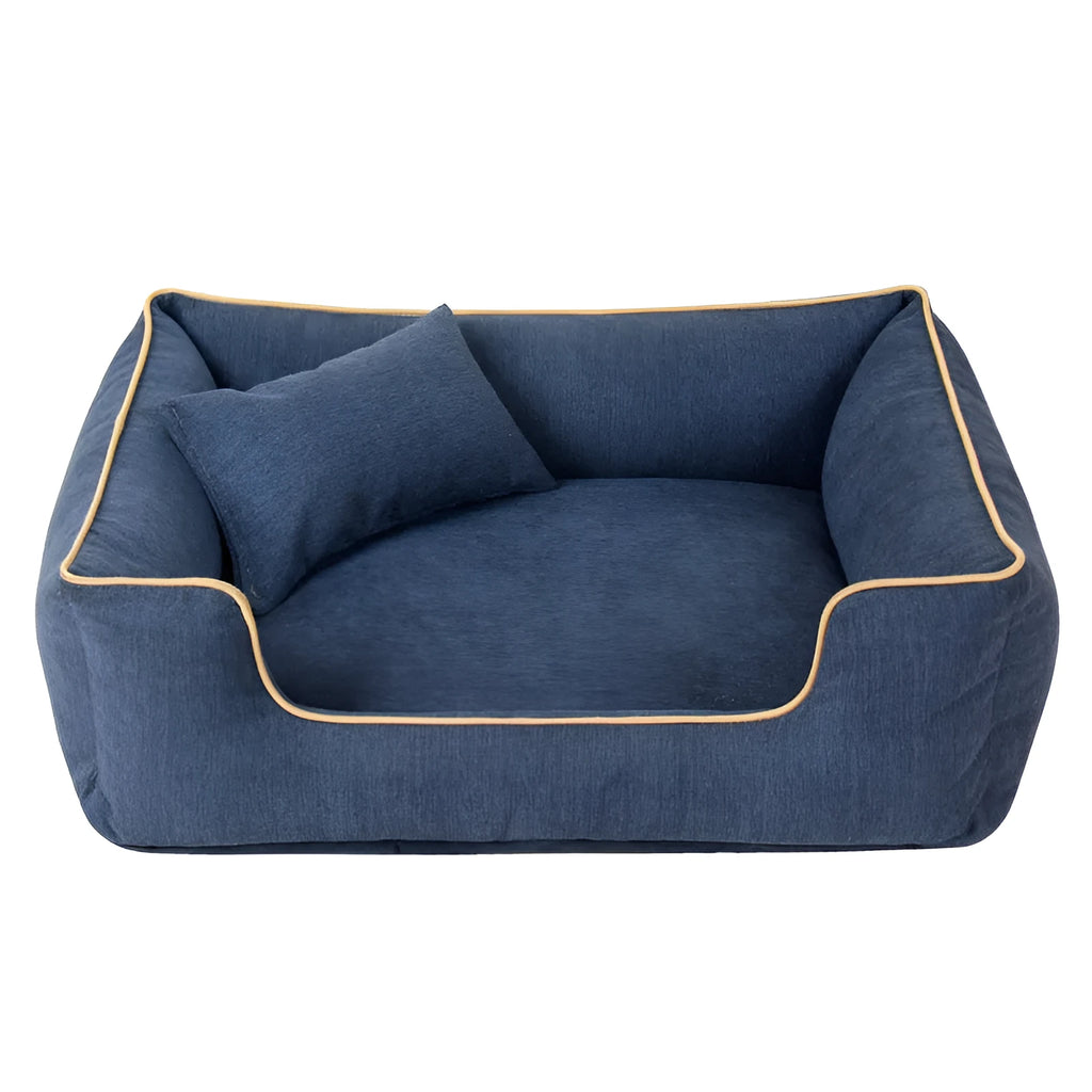 Small dog bed with grey fabric and removable cover, bite-resistant and dirt-resistant, size M