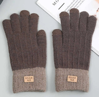 Winter mittens with embroidered stripes in various colours for warmth and style