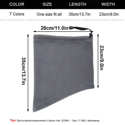 Winter fleece tube scarf mask in black and gray, offering windproof and UV protection