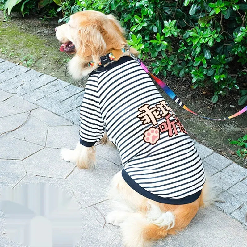Autumn winter dog coat for Samoyed medium large dog, 8 sizes from 3XL to 8XL, black and white striped bear colour