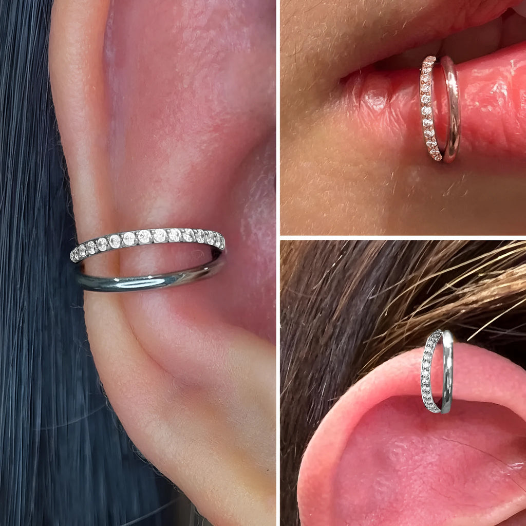 Titanium alloy fork nose ring body piercing jewellery in multiple colour and finish options