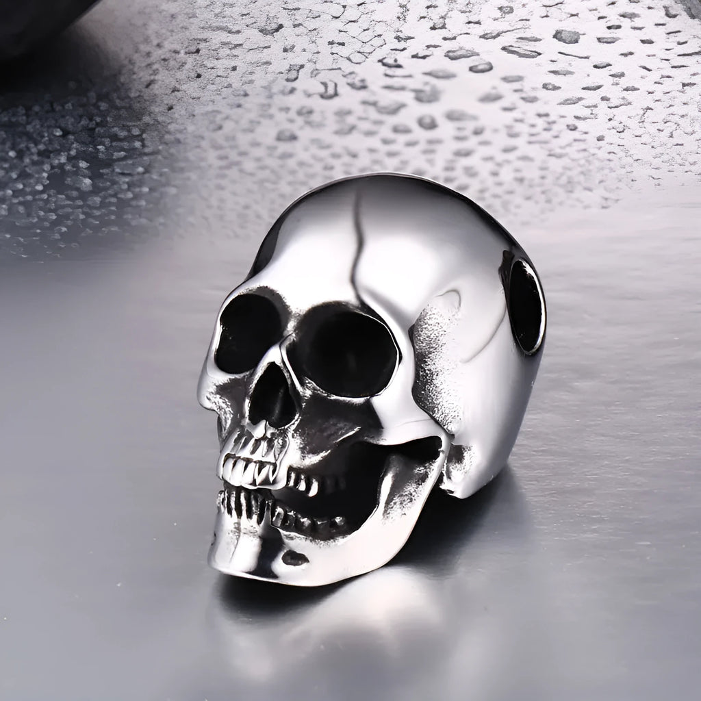 Skull titanium steel pendant polished finish ancient black steel colour personality style