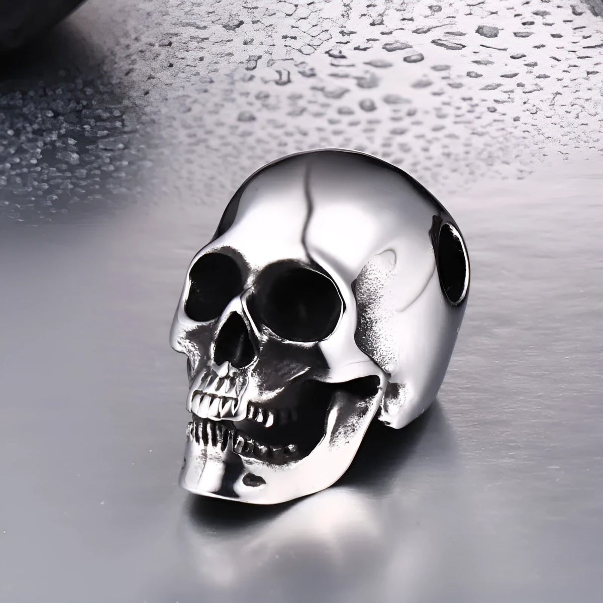 Skull titanium steel pendant polished finish ancient black steel colour personality style