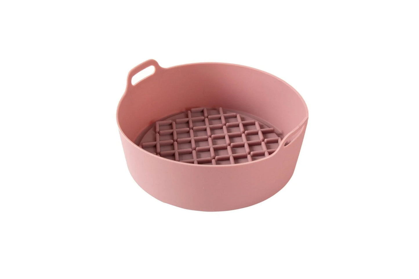 Reusable silicone air fryer liner in various colours, heat resistant up to 450°F