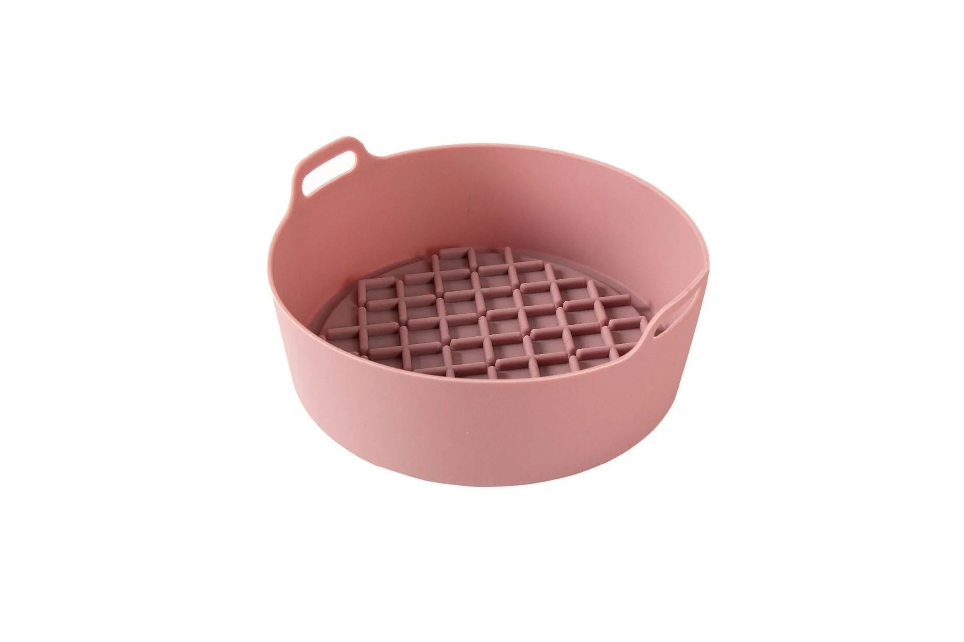 Reusable silicone air fryer liner in various colours, heat resistant up to 450°F