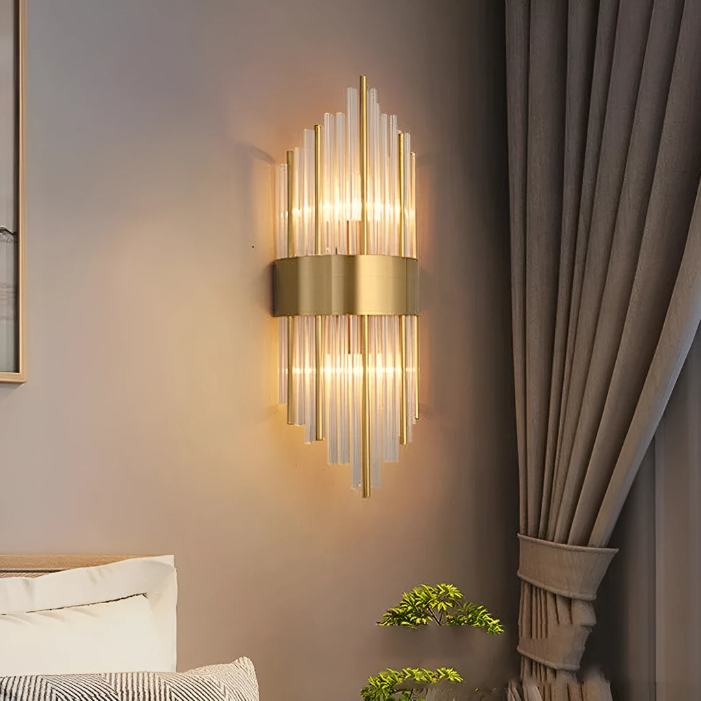 Modern crystal petal-shaped wall lamp in light luxury design with E14 cap
