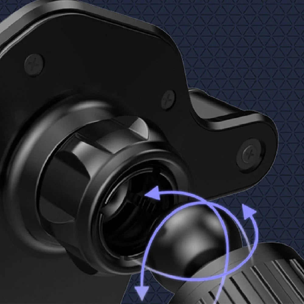 Car Bracket With Inverted Hook in cool black, mounted on car air vent