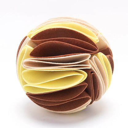 Foldable Dog Snuffle Ball in various colors for pet training and feeding