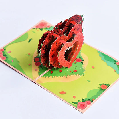 Beautifully crafted 3D pop-up greeting cards with vibrant floral designs, perfect for birthdays, anniversaries, weddings, and other special occasions.