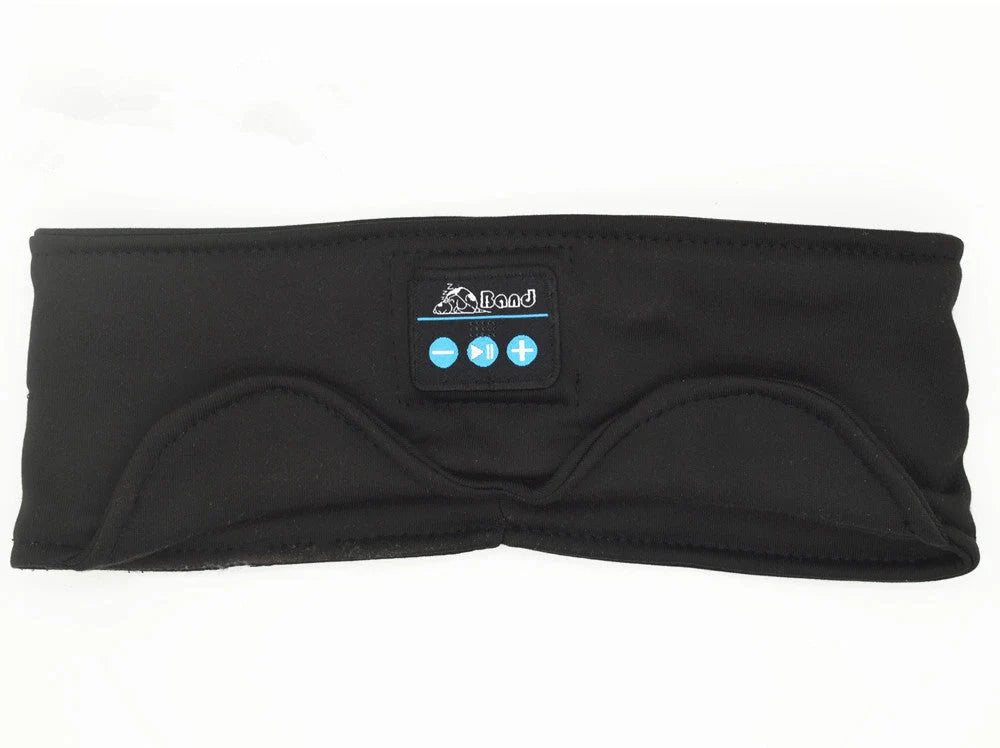 Bluetooth music headband with sleep scarf functionality in grey and black