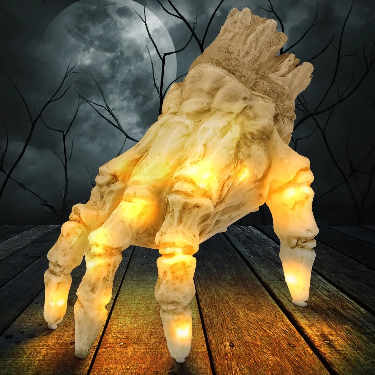 Halloween Electric Luminous Crawling Hand with Spooky Sound - Realistic Vinyl Decoration