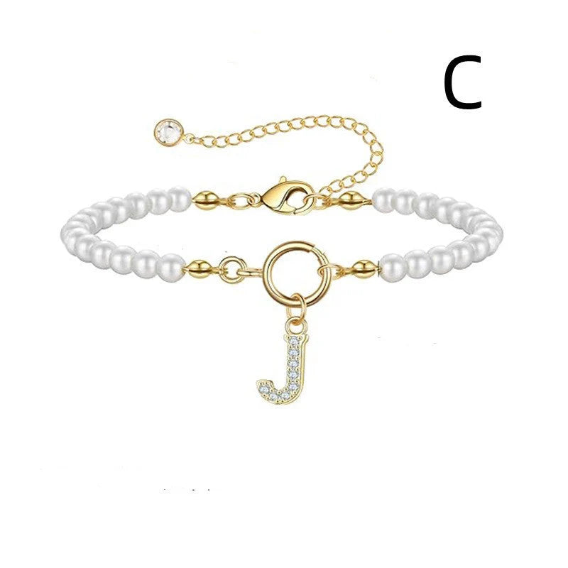 2024 personalised initial pearl bracelet for women with toggle clasp