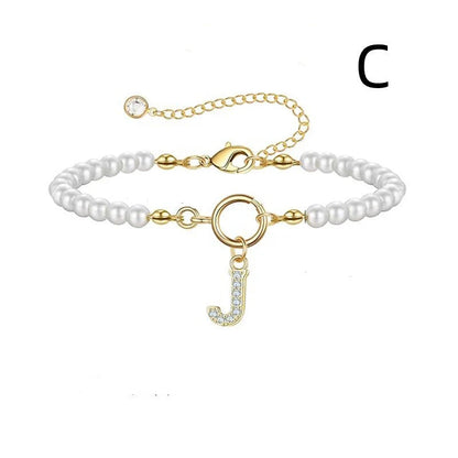 2024 personalised initial pearl bracelet for women with toggle clasp