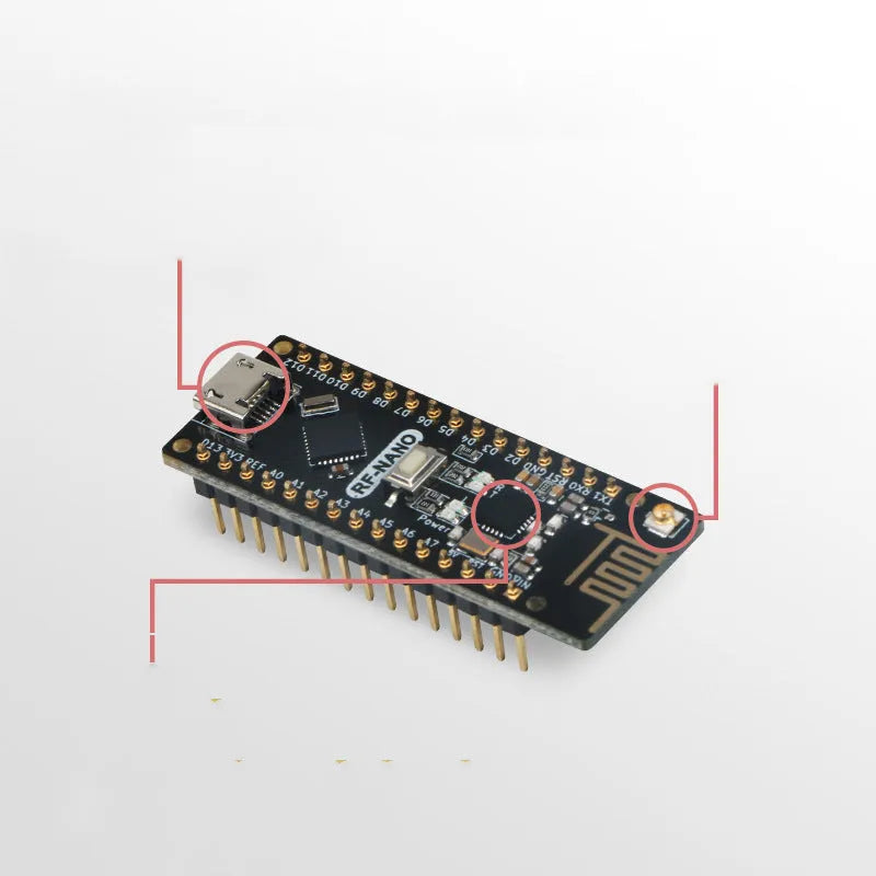 Emakefun BLE Nano wireless development board with Micro USB port and unsoldered pin headers
