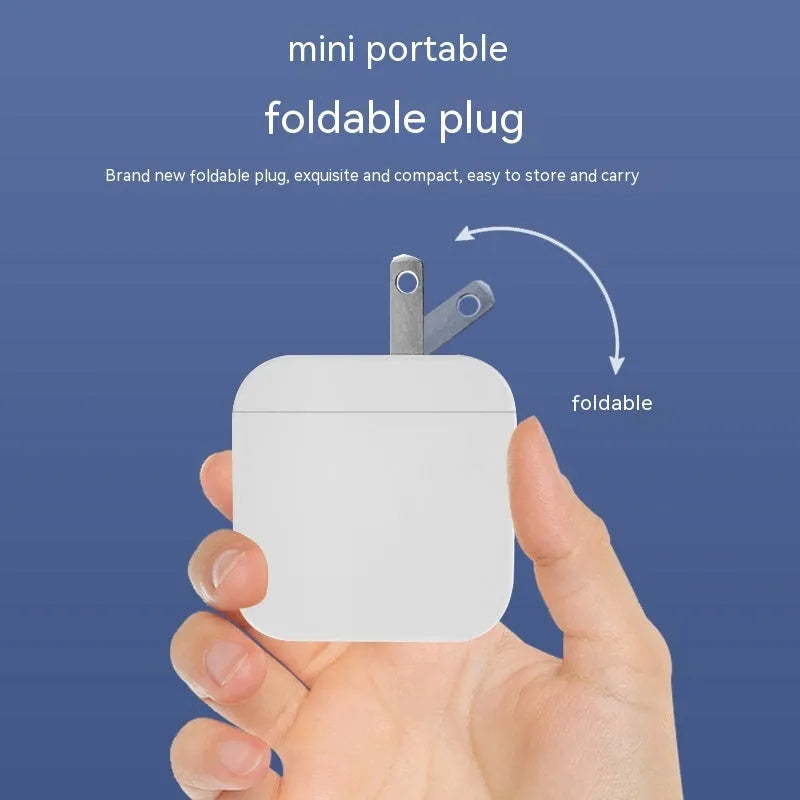 PD20W mobile phone charger in white with USB port on front
