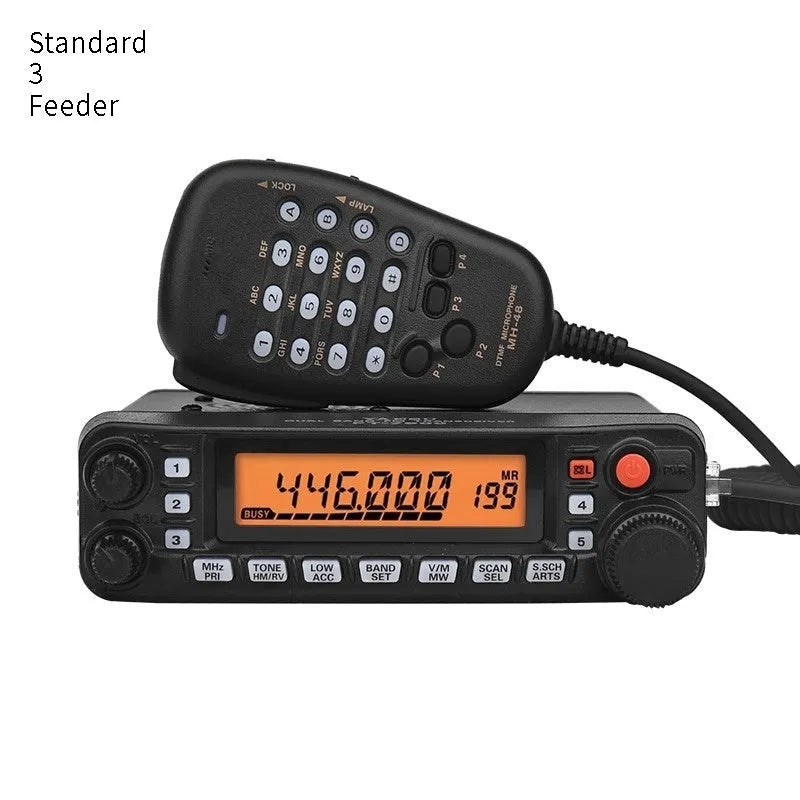 High-power two-way radio walkie-talkie for car intercom and self-driving tours with antenna clamp options.