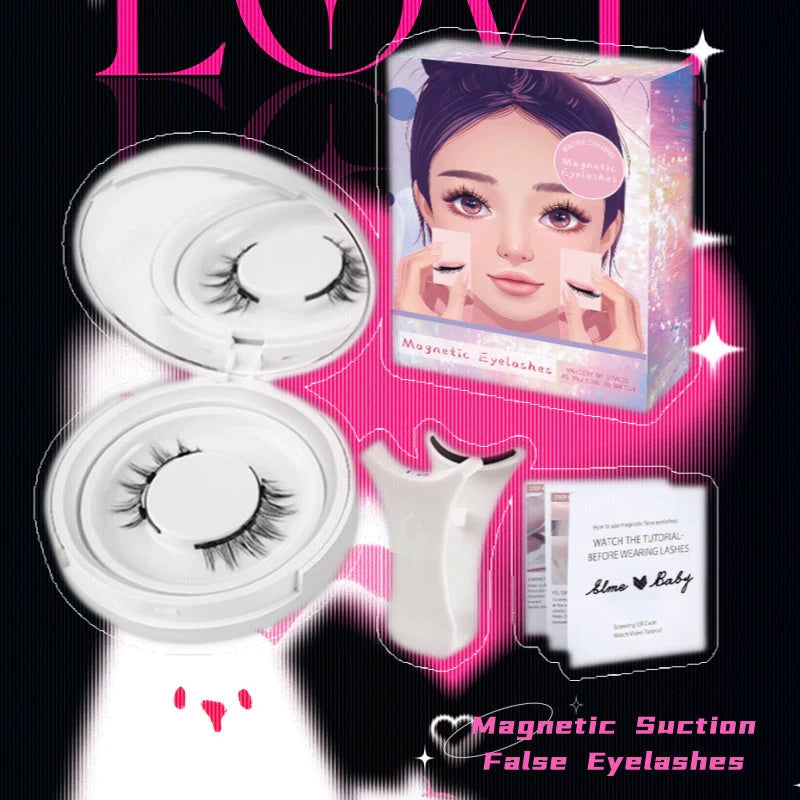 Magnetic suction false eyelashes in class Mink hair for a natural, effortless look