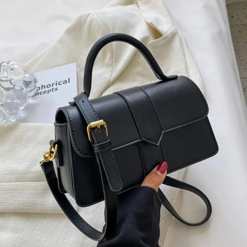 Women's horizontal square PU messenger bag with file pocket compartment in multiple colour options