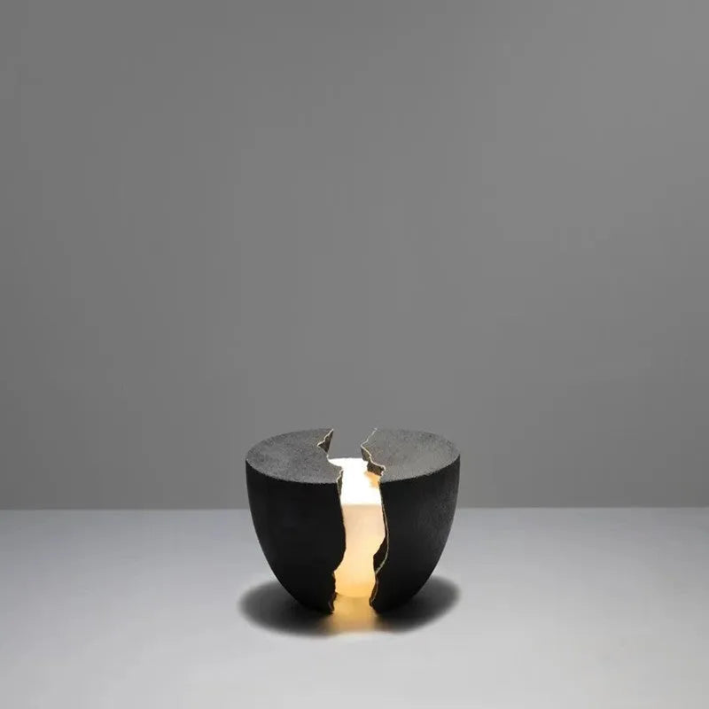 Designer minimalist art table lamp with resin natural sand finish in modern simplicity style, size 130x70mm