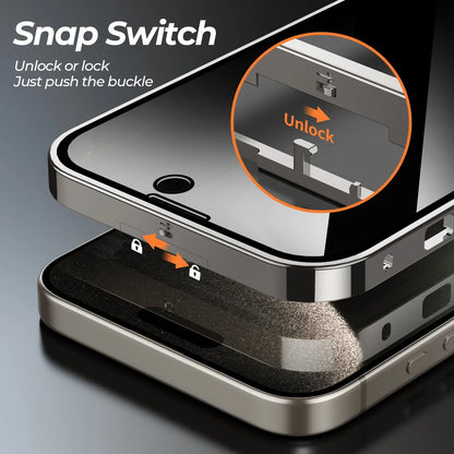 Metal buckle magnetic wireless charging full cover phone case for iPhone models in various colors