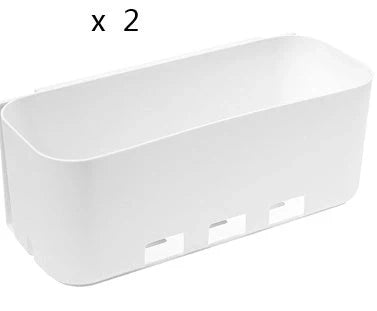 White retractable storage rack for kitchen, bathroom, and bedroom organisation