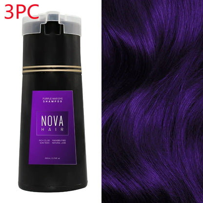 3-in-1 hair dye shampoo for fast white to black transformation with natural ingredients