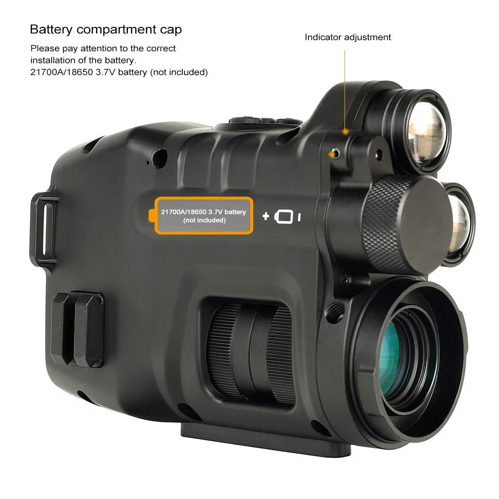 CY789 HD night vision photography instrument showing compact 106×97×47mm dimensions and optical components