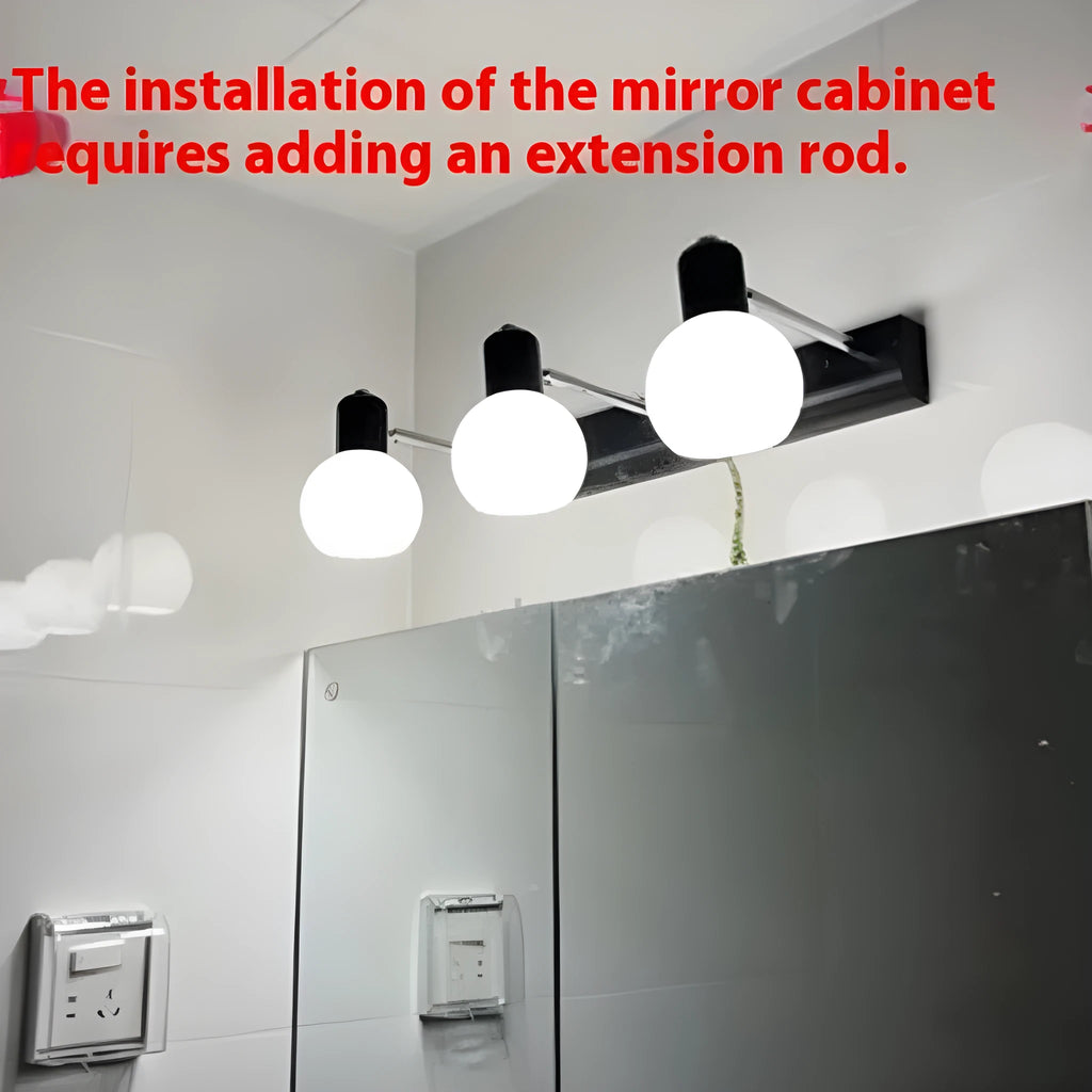 LED bathroom wall lamp in American simple style with mirror front, black finish