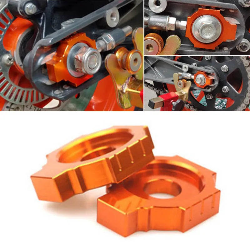 Orange KTM motorcycle rear fork regulator screw kit for Duke 200, 390, 990 models