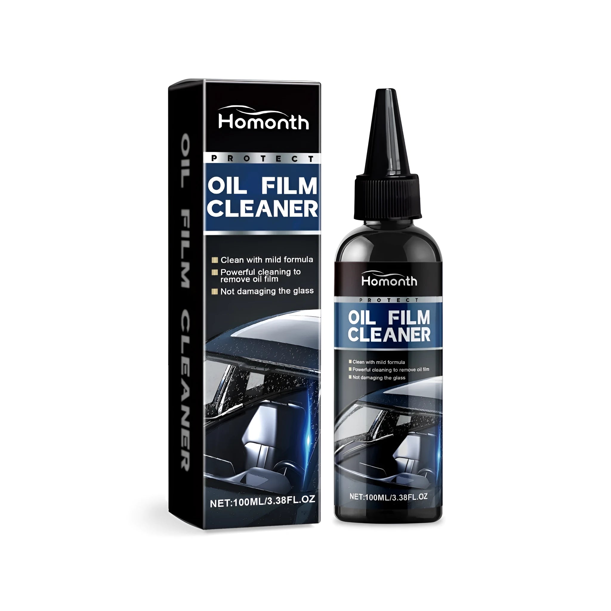 Oil Film Cleaner 100ml bottle with glass cleaning formula for car windscreens