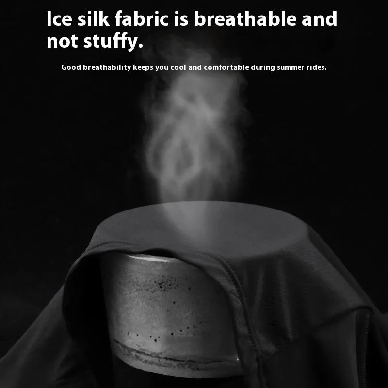 Ice silk sun-proof headgear with 3D sunshade in black, gray, and white for outdoor cycling mask