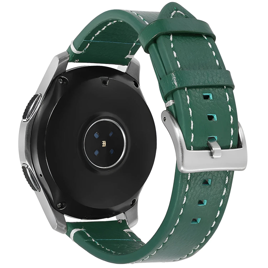 Leather watch strap in double-sided head layer cowhide, available in seven colours and six widths from 18mm to 24mm