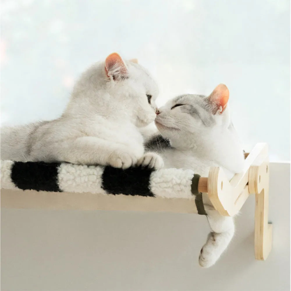 Wooden cat hanging bed climbing frame in 600x215x395mm size with four colour options for cages