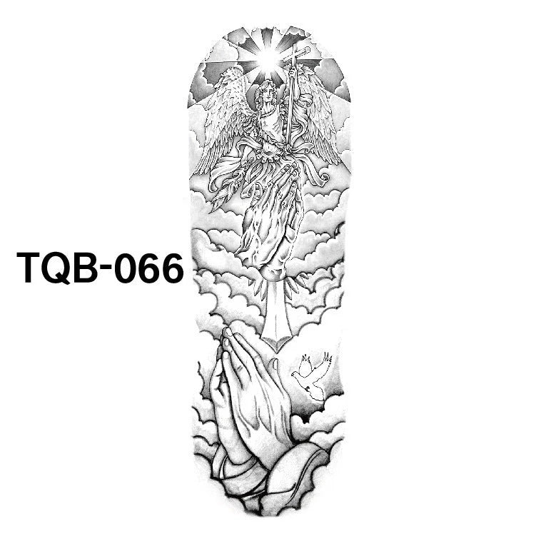 Waterproof full arm tattoo sticker with vibrant designs for temporary body art