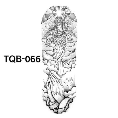 Waterproof full arm tattoo sticker with vibrant designs for temporary body art