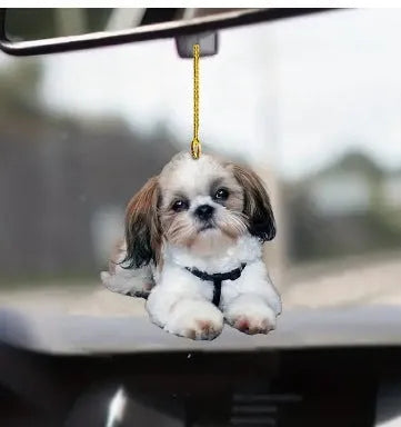 Clear acrylic car pendant with cartoon character design for vehicle interior decoration