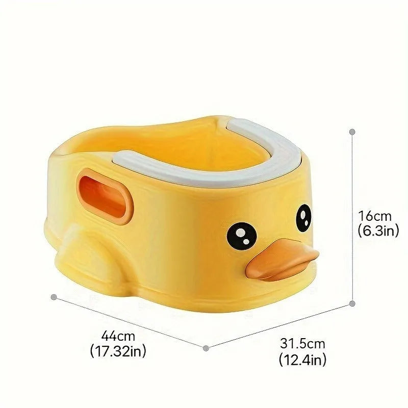 Blue foldable duck-shaped PVC bathtub for washing a dog or cat.