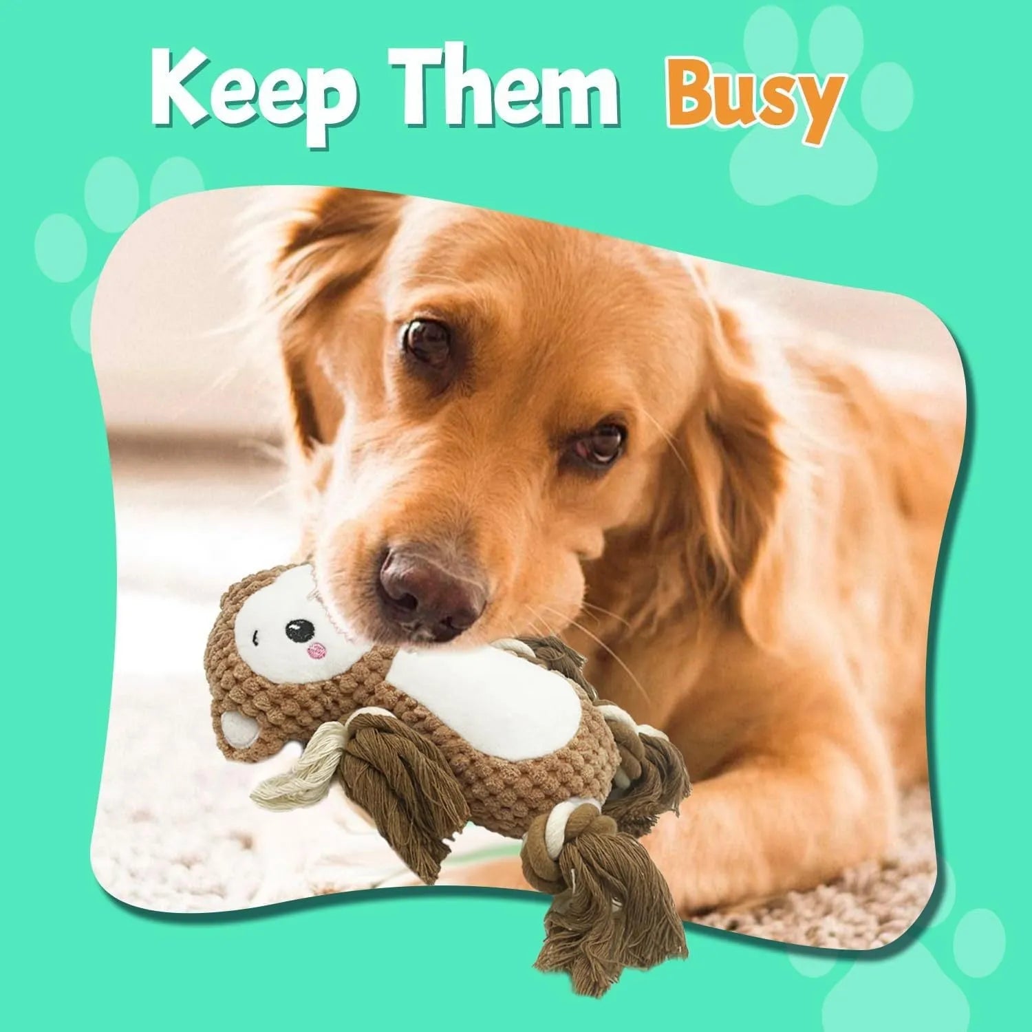 Lion and monkey plush squeaky dog toys for medium to large breeds